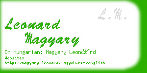 leonard magyary business card